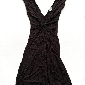 ZOA V-Neck Twist Front  Glitter Dark Brown Dress ( S )